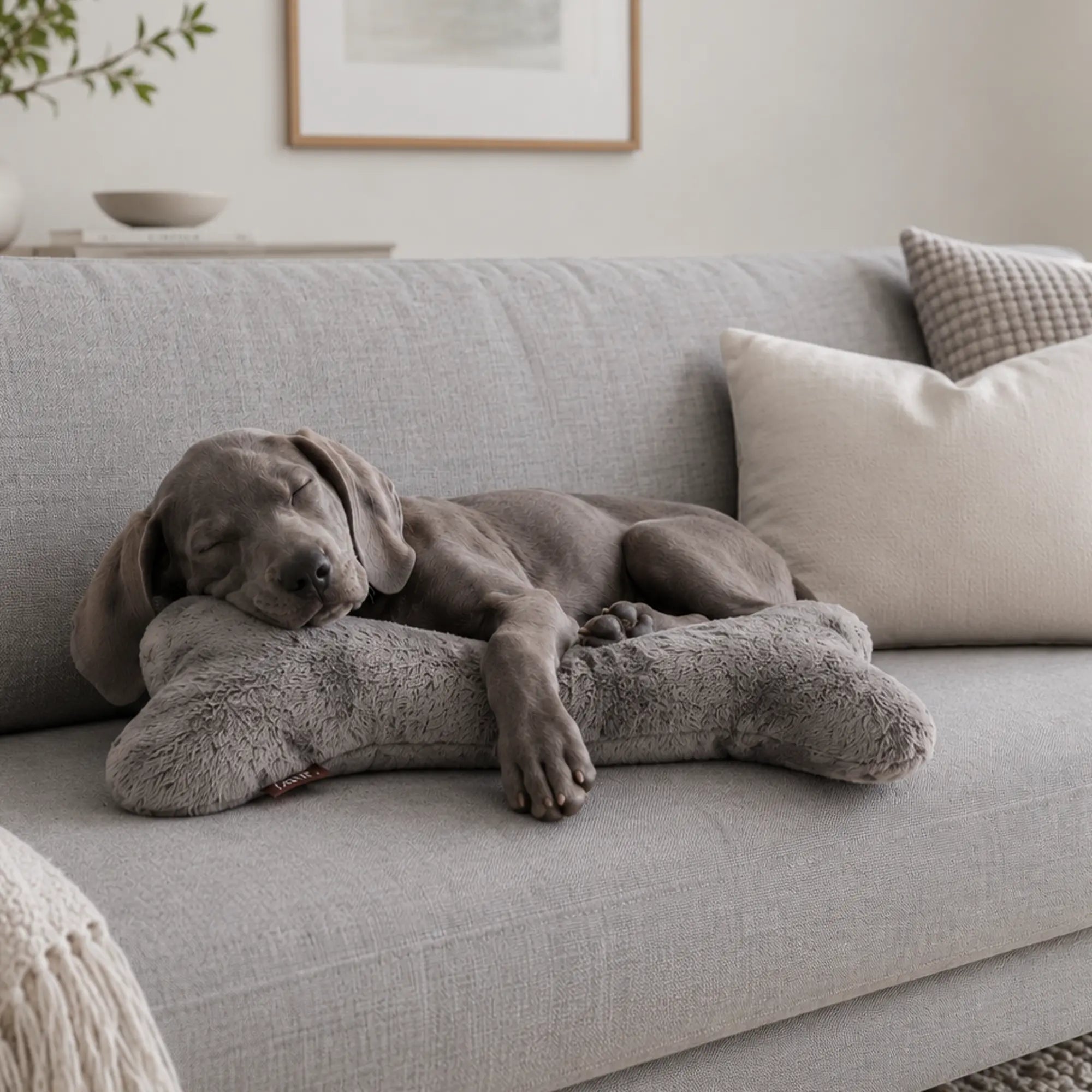 emmi-PET Hundekissen Knochen Grau