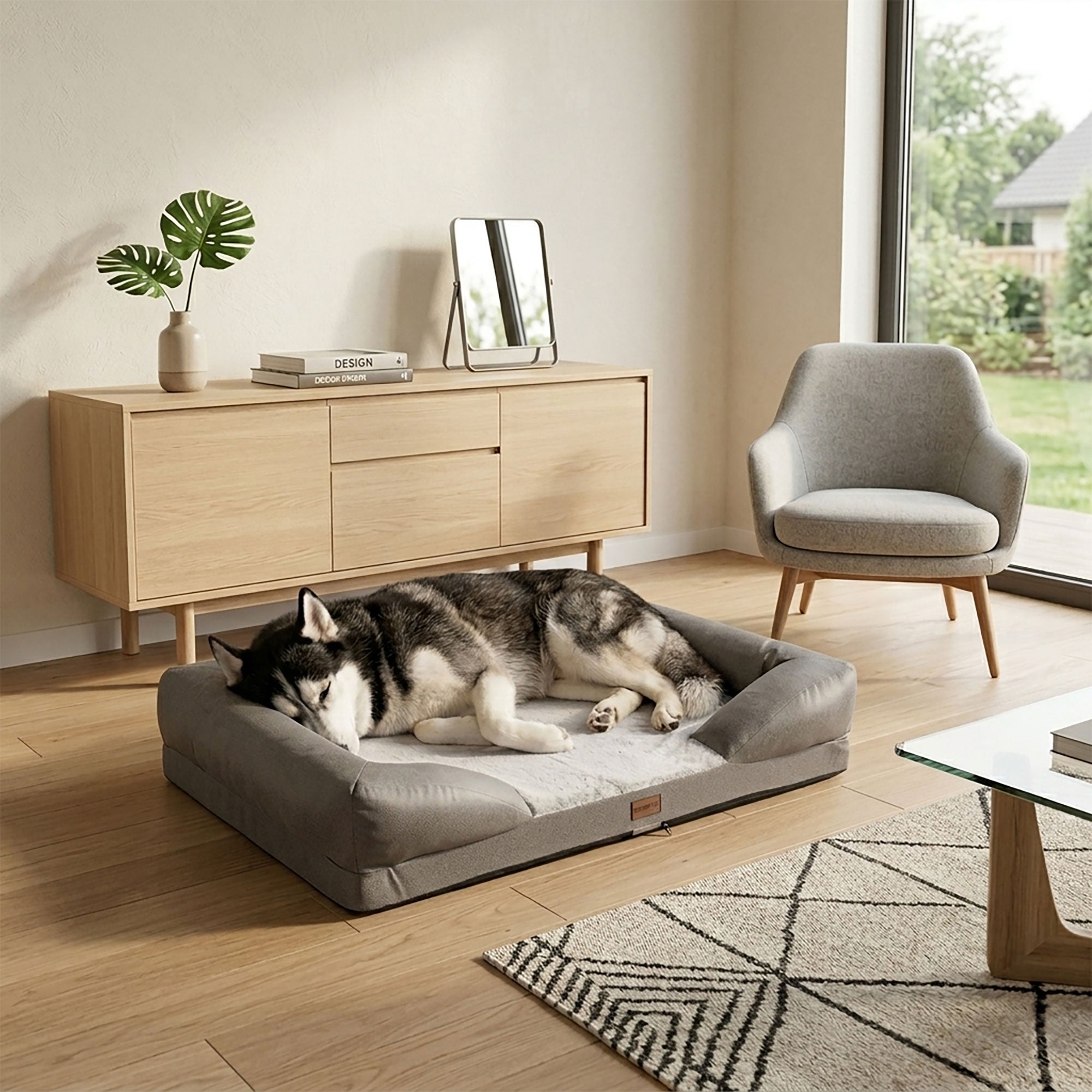 Orthopädisches Katzen- und Hundebett HUSKY Grau