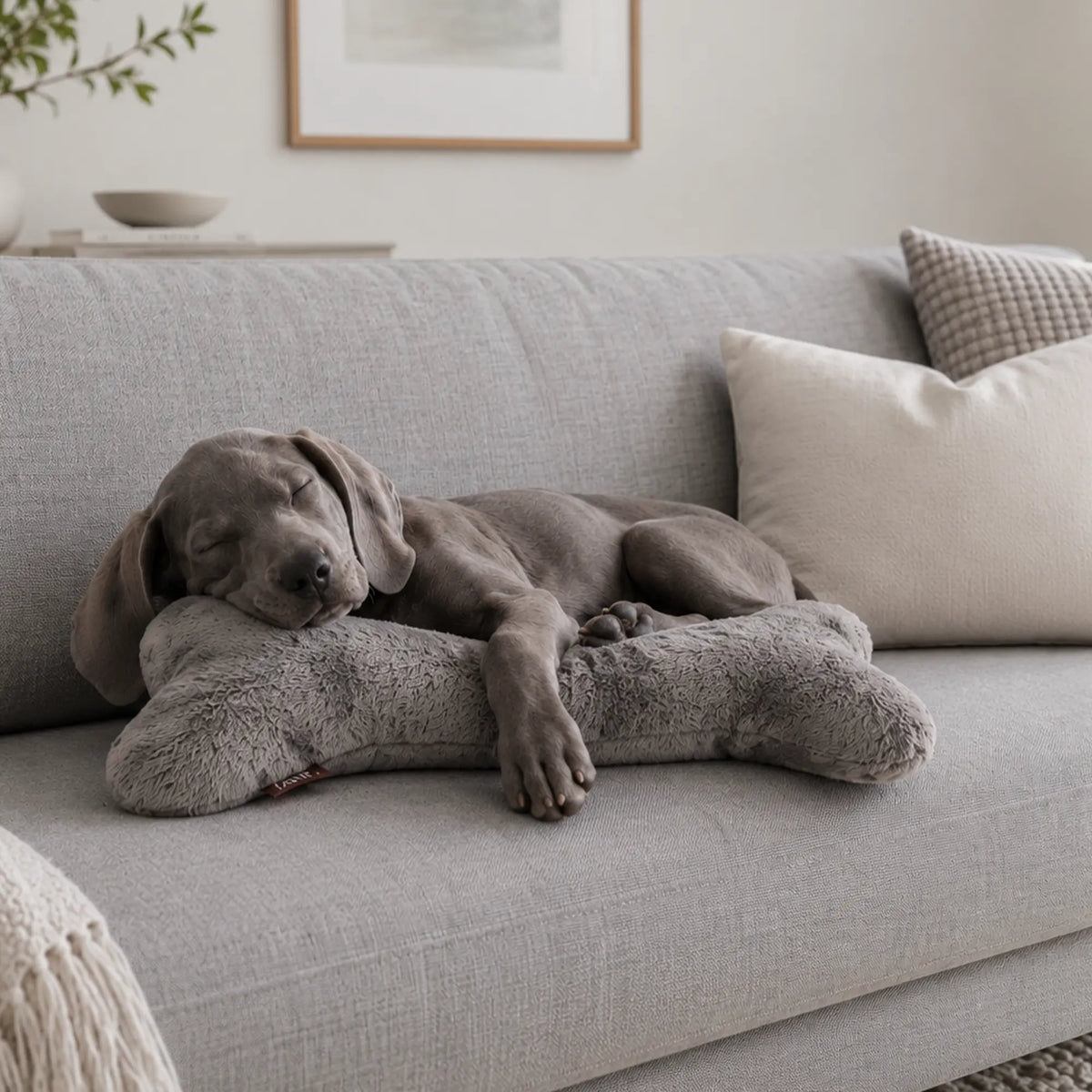 emmi-PET Hundekissen Knochen Grau